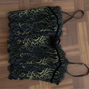 bebe black/gold lace corset top (Y2K) — Made in USA — Size S